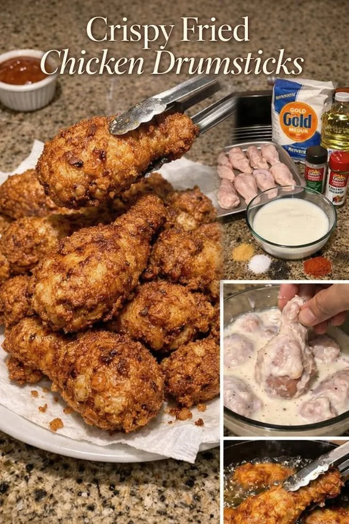 Crispy fried chicken drumsticks garnished with herbs on a plate.