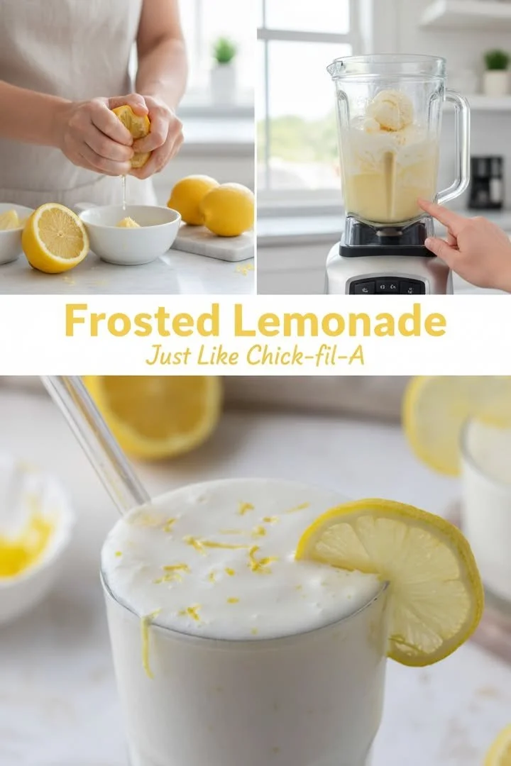 A refreshing glass of frosted lemonade with ice and lemon slices
