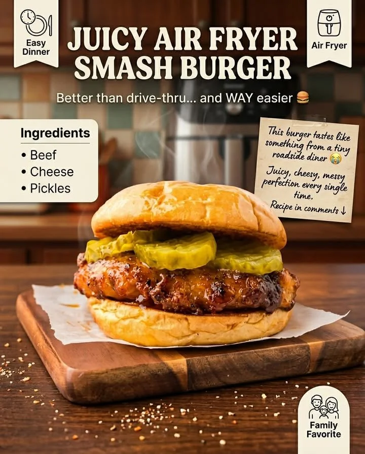 Deliciously grilled Smash Burger with toppings