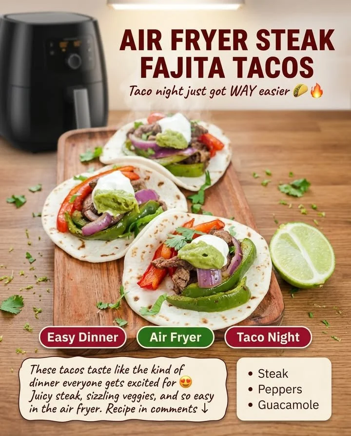 Delicious Steak Fajita Tacos with grilled steak, peppers, and onions