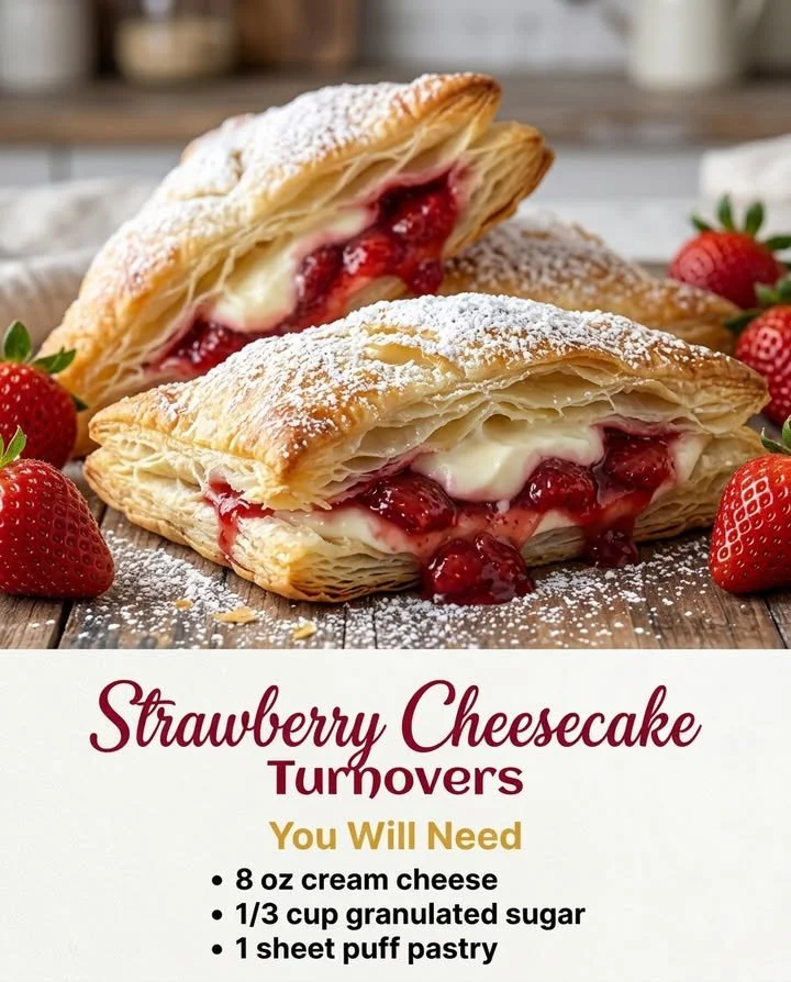 Delicious strawberry cream turnovers on a plate, ready to enjoy.