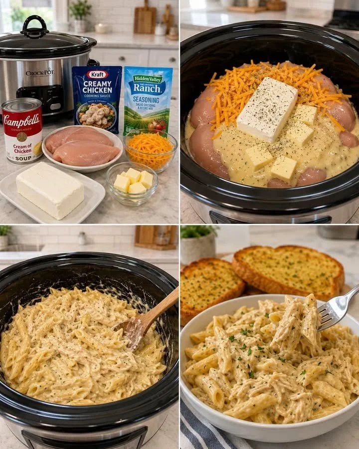 Delicious Chicken Alfredo Pasta with creamy sauce and tender chicken pieces.