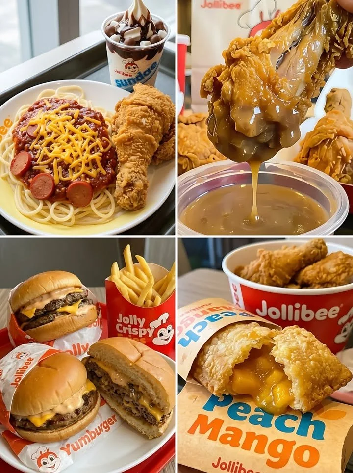 Delicious Jollibee Chickenjoy served with gravy, showcasing crispy fried chicken.
